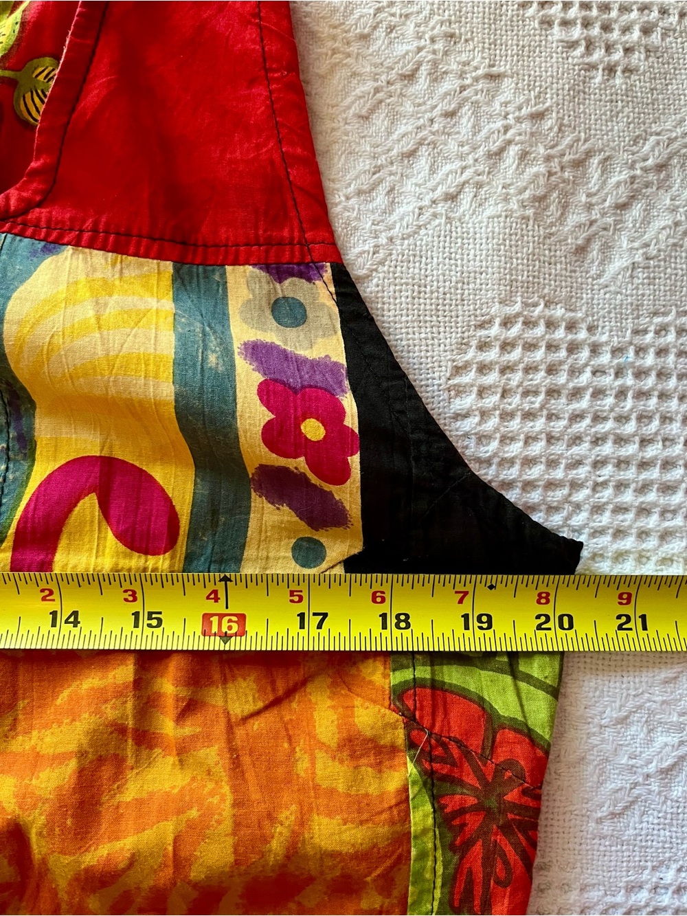 Sleeveless Patchwork Multi-Color A-Line Dress Made in Nepal - Picture 5 of 8